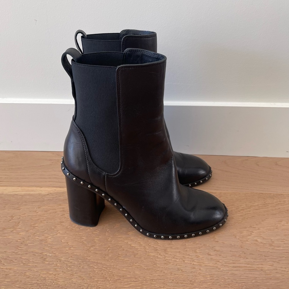Rag & Bone Studded Leather Ankle Boots in Black